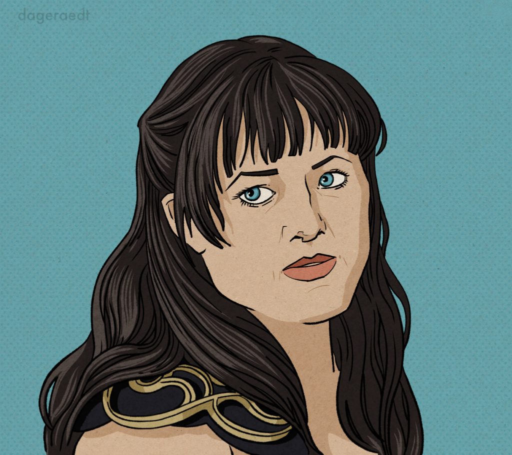 Colored pen drawing of Xena from Xena: Warrior Princess