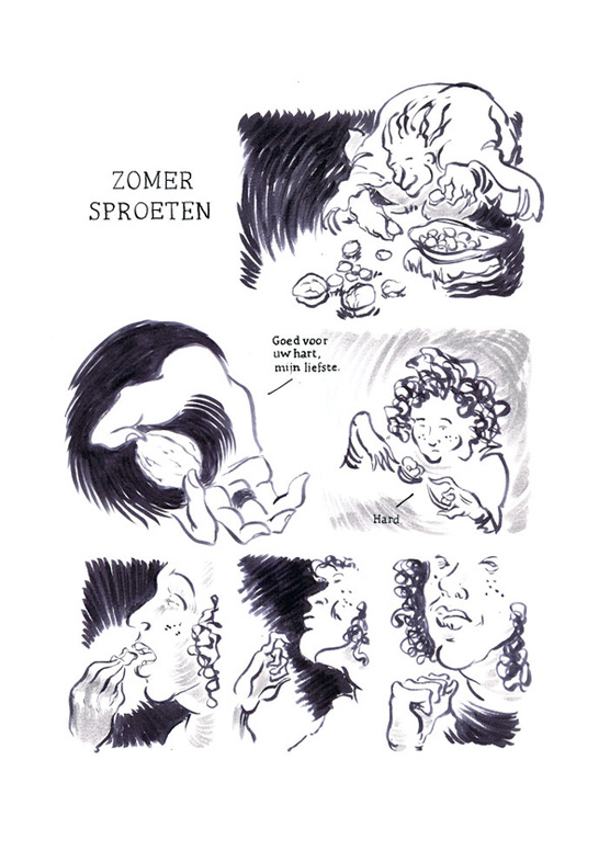 First page of my short comic 'Zomersproeten'.