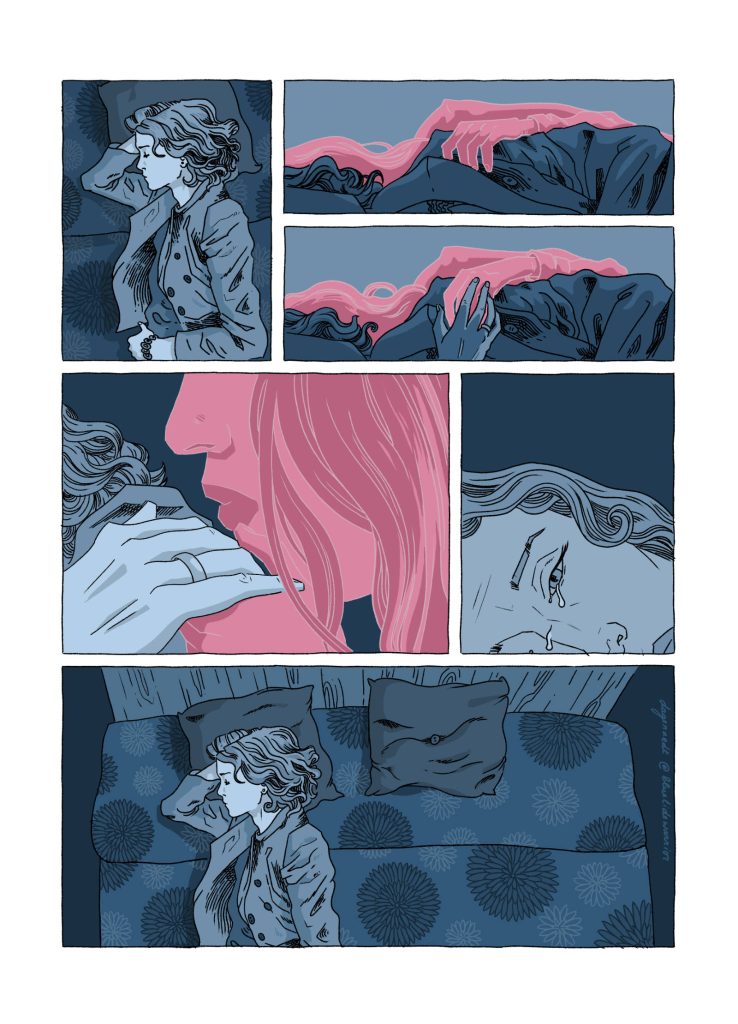 One-page comic about a woman remembering her lost love.